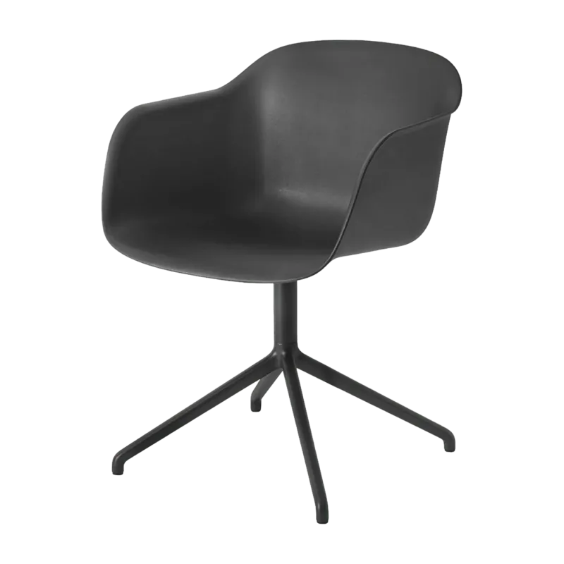 Fauteuil noir piétement pivot Fiber - Muuto - The Cool Republic