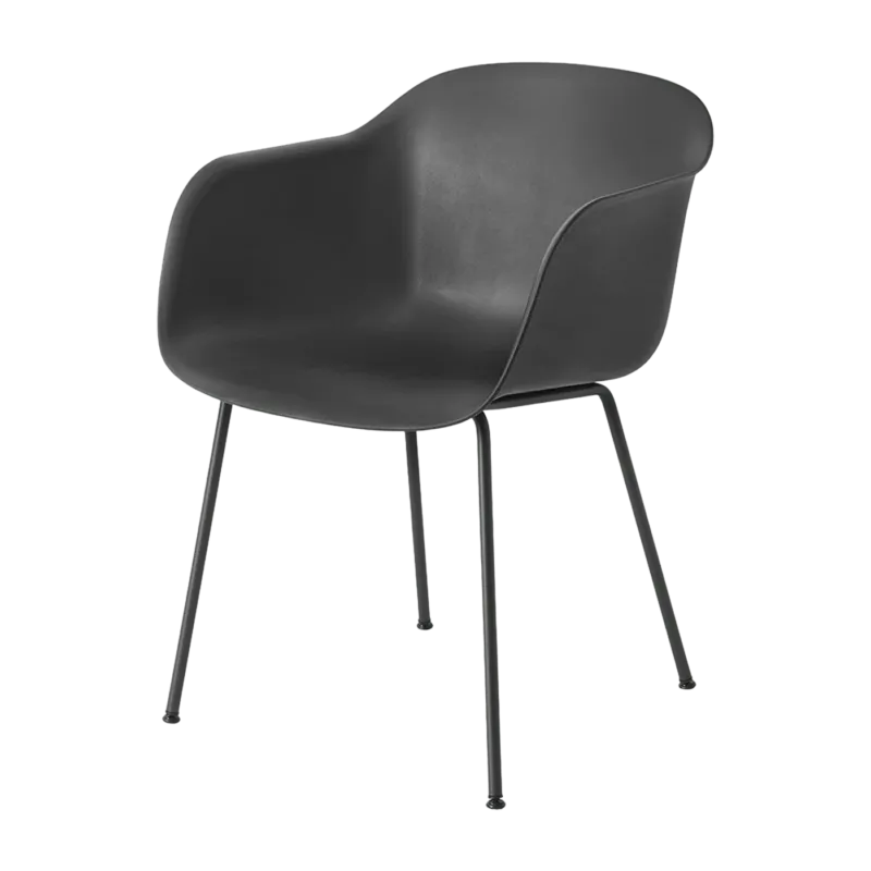 Fauteuil noir piétement tubes Fiber - Muuto - The Cool Republic