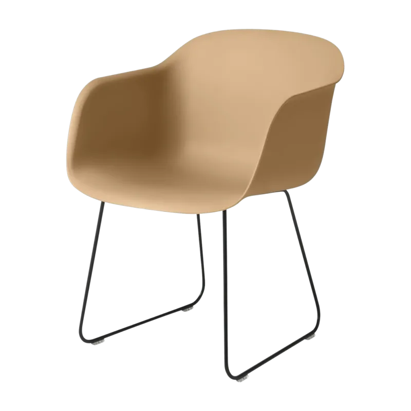 Fauteuil ocre piétement traîneau Fiber - Muuto - The Cool Republic