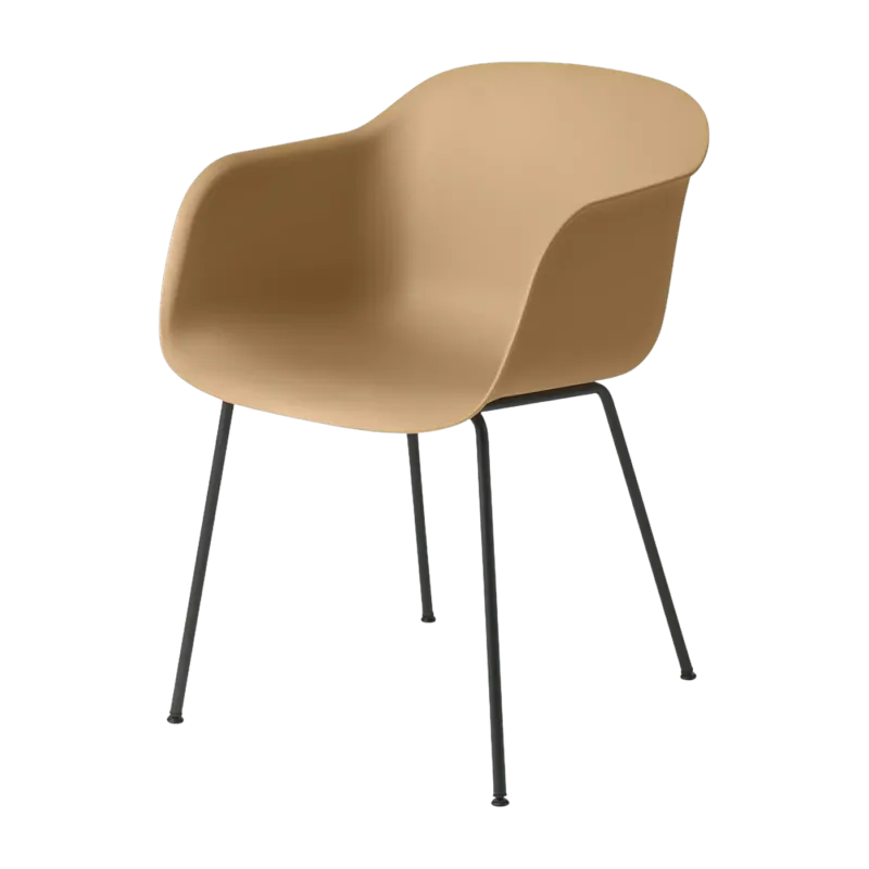 Fauteuil ocre piétement tubes Fiber - Muuto - The Cool Republic