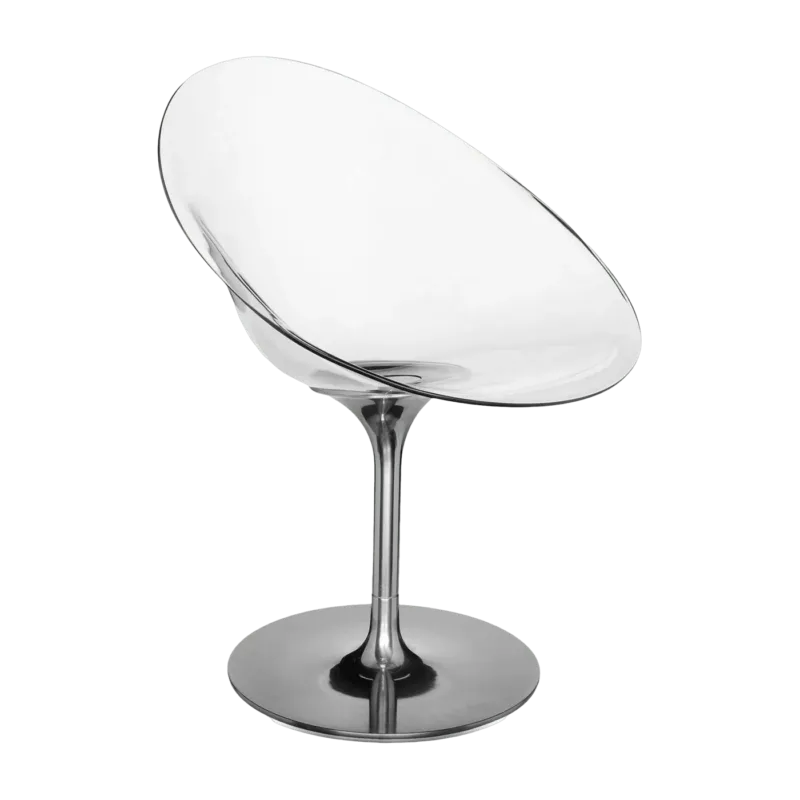 Fauteuil transparent et argenté EroS - Kartell - The Cool Republic