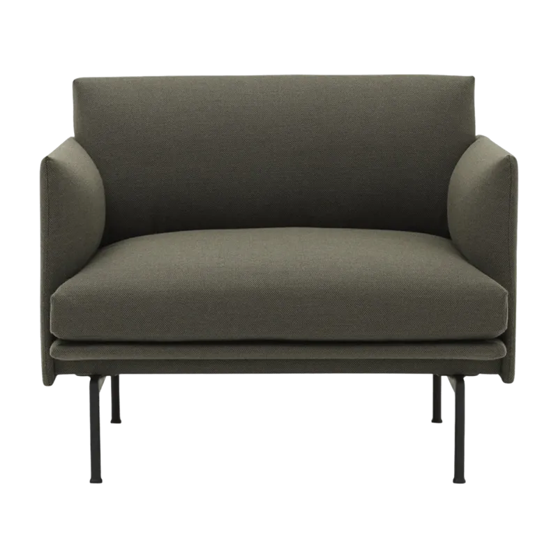 Fauteuil vert kaki Outline - Muuto - The Cool Republic