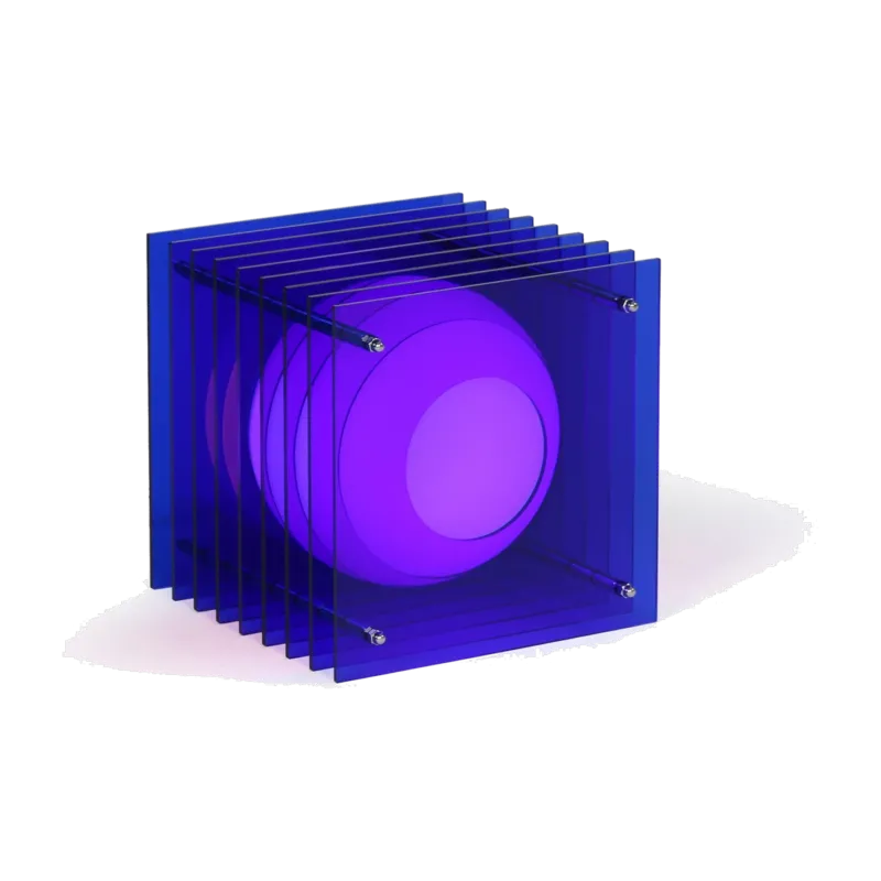 Lampe en acrylique bleu 19,5x18x18cm LOP - BANG