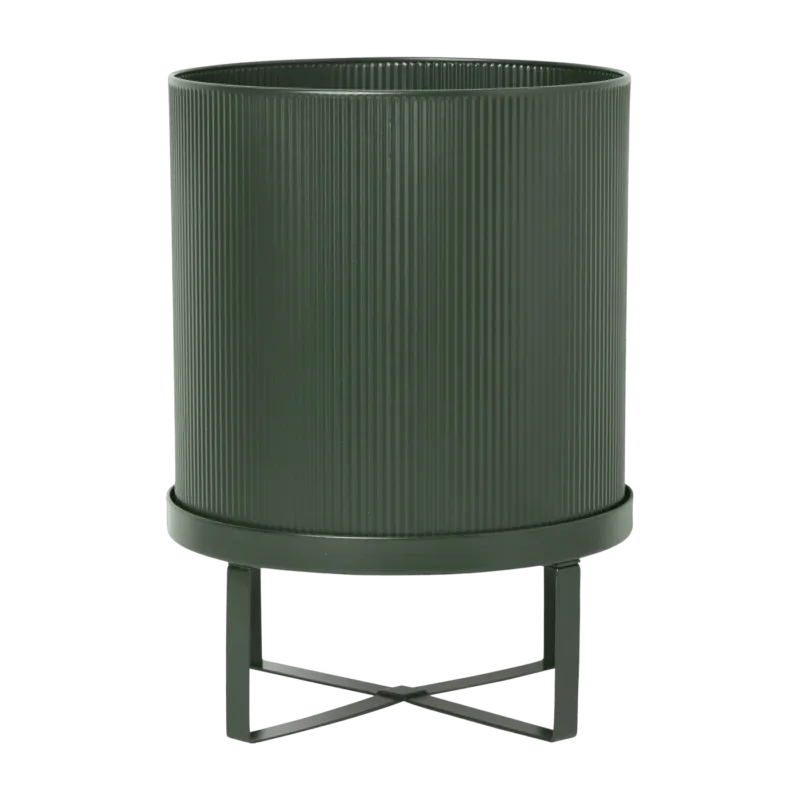 Grand pot de jardinage en acier vert foncé 28 x 38 cm Bau - Ferm Living - The Cool Republic