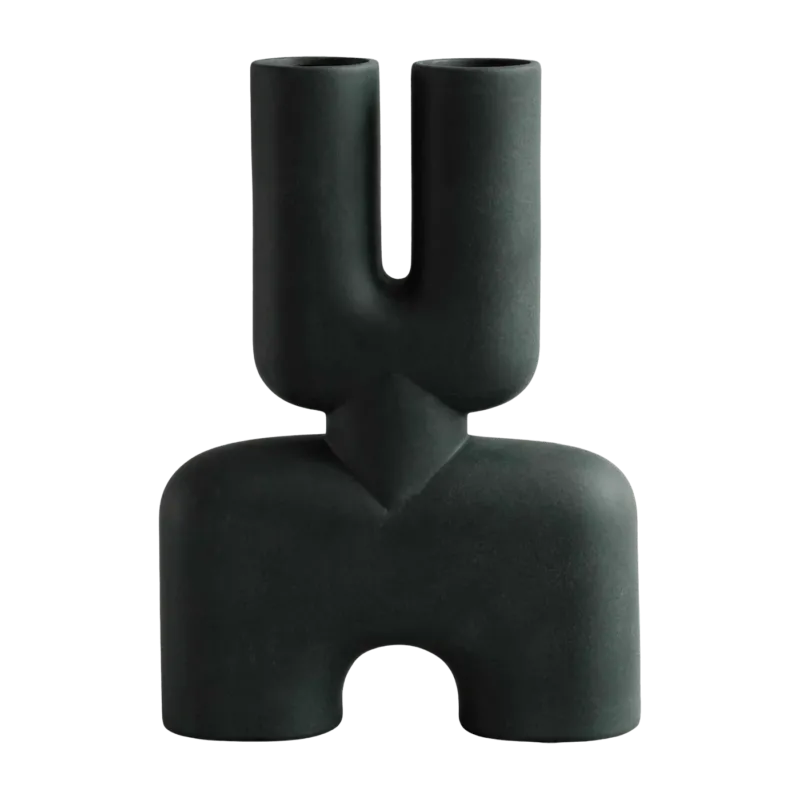 Grand Vase en céramique noir Cobra Double - 101 Copenhagen - The Cool Republic
