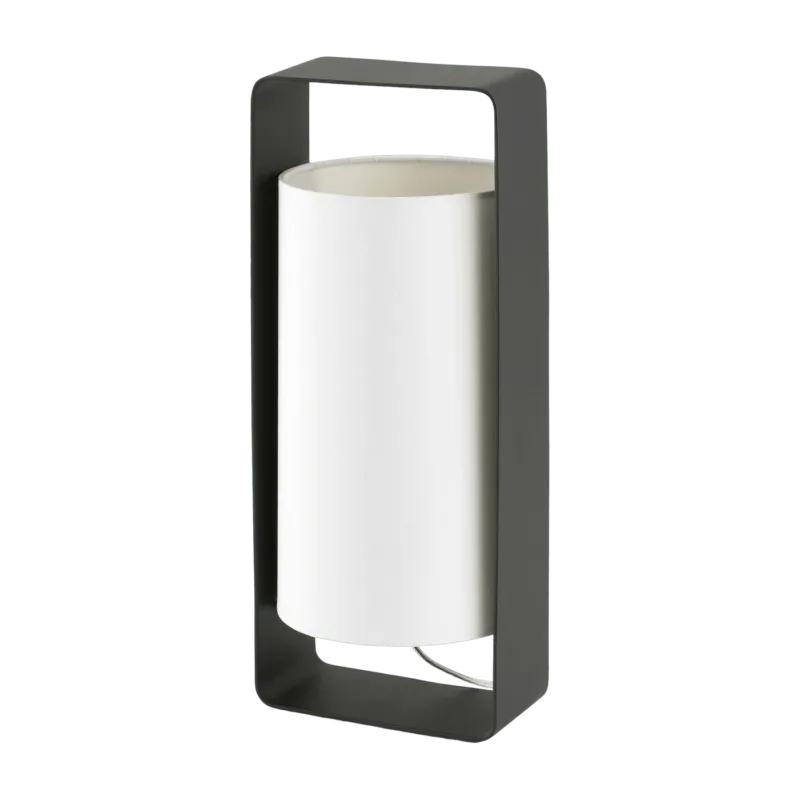 Grande lampe de table en métal noir et tissu blanc 16 x 15 x 40 cm Lula - Faro Barcelona - The Cool Republic