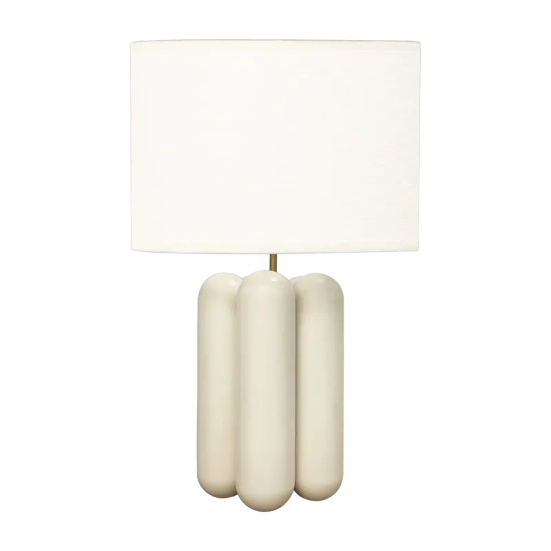 Grande lampe en bois et lin crème Charlotte - Cosin Paris - The Cool Republic