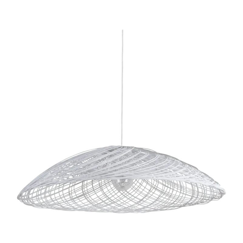 Grande suspension rotin blanche Satelise - Forestier - The Cool Republic