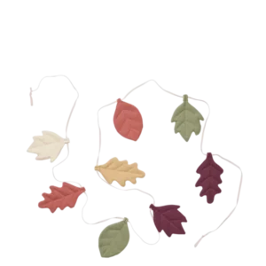 Guirlande feuilles d’automne en coton bio et tissu recyclé Leaf - Ferm Living - The Cool Republic