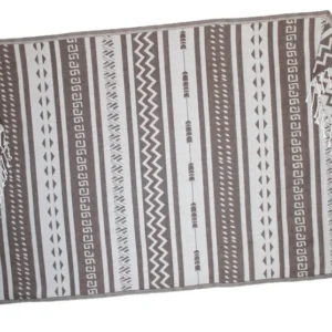 Hamamtuch Pestemal Tuch 100x170 cm braun-weiß gemustert mit Fransen