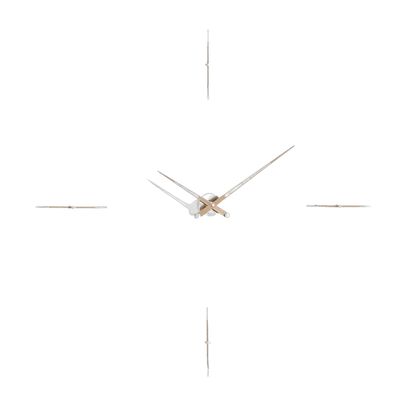 Horloge murale argentée 4 signaux horaires 125 cm Merlín N - Nomon - The Cool Republic