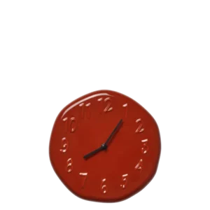 Horloge murale en grès émaillé rouge 25 cm Loopi - Ferm Living - The Cool Republic