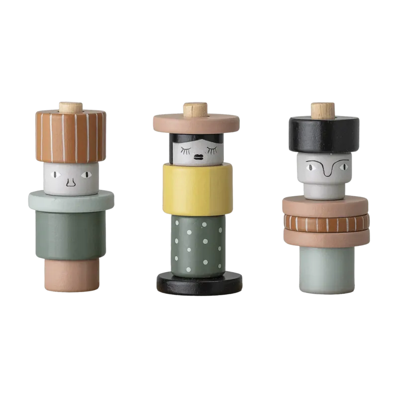 Jeu de figurine en bois gris Willia - Bloomingville mini - The Cool Republic