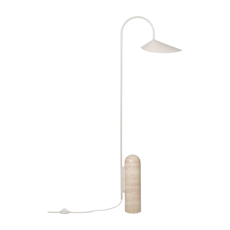 Lampadaire avec socle en marbre beige Arum - Ferm Living - The Cool Republic