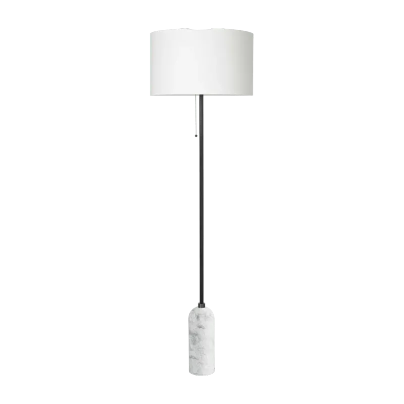 Lampadaire blanc base en marbre blanc Gravity - Gubi - The Cool Republic