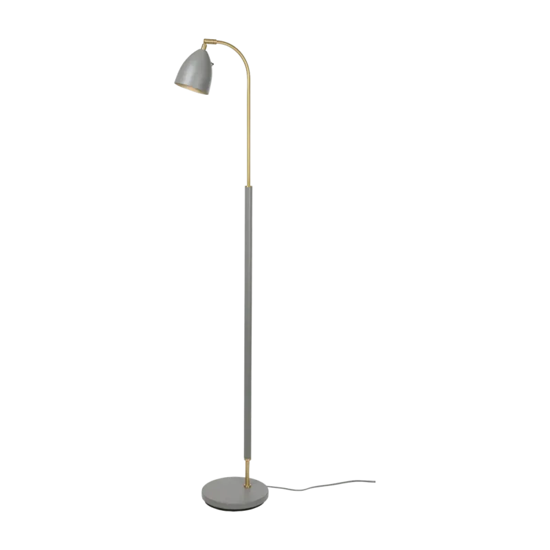 Lampadaire dimmable en laiton et métal gris Deluxe - Belid - The Cool Republic