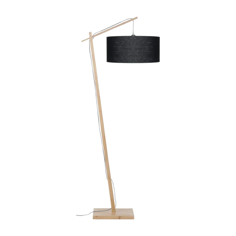 Lampadaire en bambou et lin noir Andes - Good & Mojo - The Cool Republic