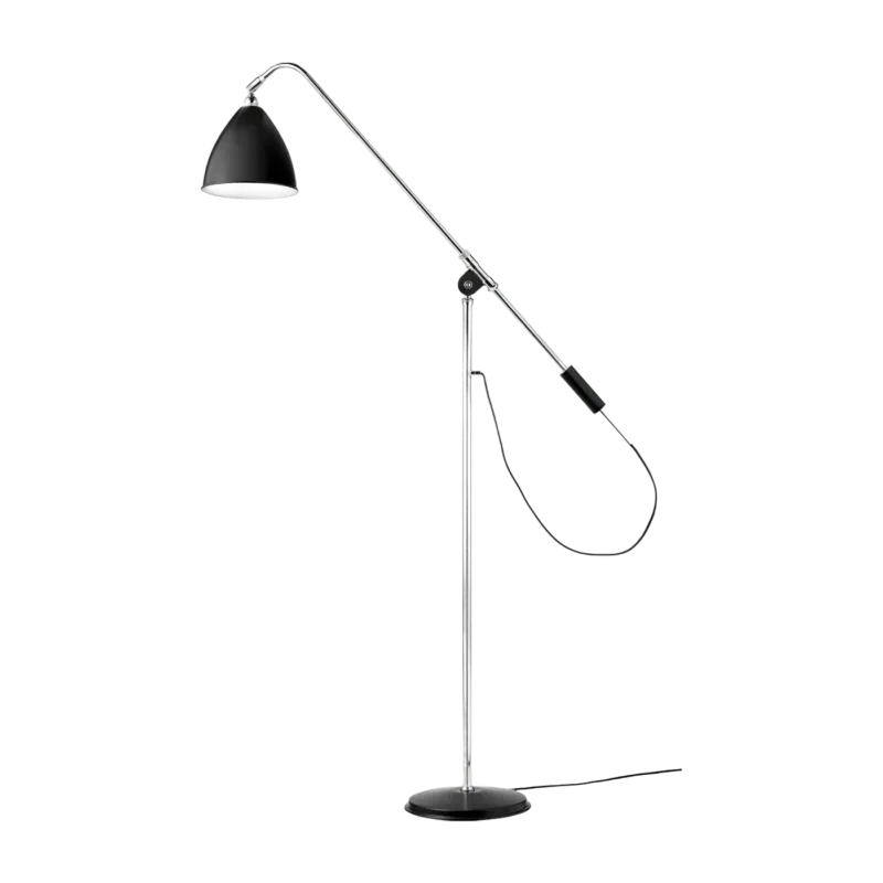 Lampadaire en métal chromé et noir Bestlite BL4 - Gubi - The Cool Republic