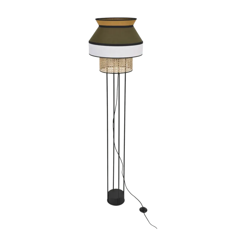 Lampadaire en métal et lin khaki simple 158 x 40 cm Singapour - Market set - The Cool Republic