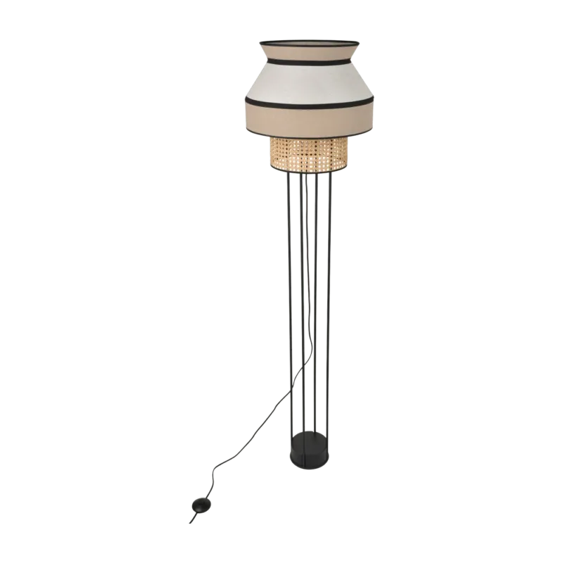 Lampadaire en métal et lin nude simple 157 x 40 cm Singapour - Market set - The Cool Republic