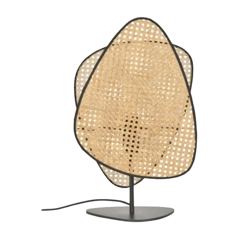 Lampe à poser 2 écrans en cannage 33 x 18 x 51 cm Screen - Market set - The Cool Republic