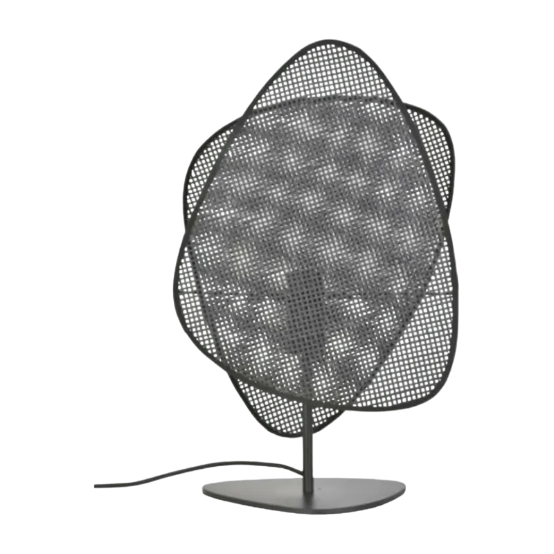 Lampe à poser 2 écrans en cannage noir 33 x 18 x 51 cm Screen - Market set - The Cool Republic