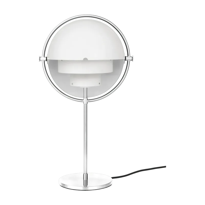 Lampe à poser chrome et métal blanc semi-mat Multi-Lite - Gubi - The Cool Republic
