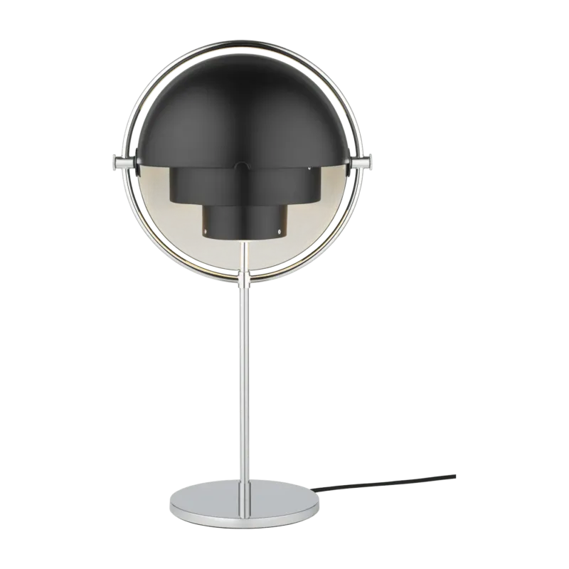 Lampe à poser chrome et métal noir semi-mat Multi-Lite - Gubi - The Cool Republic