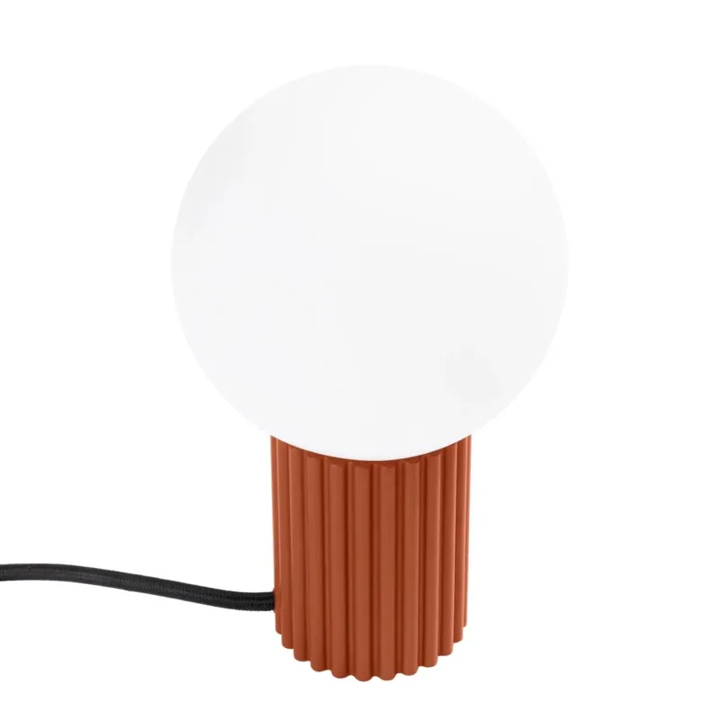 Lampe à poser en aluminium et verre rouge ochra 12x19cm Halo - Sollux - The Cool Republic