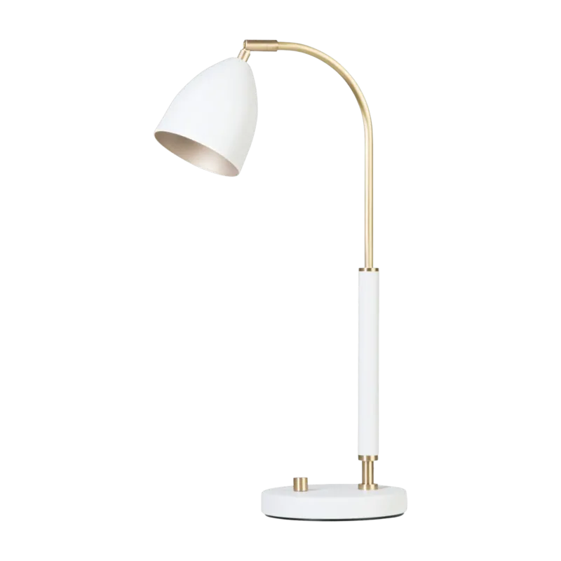 Lampe à poser en laiton et métal blanc 50,7 x 9,8 cm Deluxe - Belid - The Cool Republic