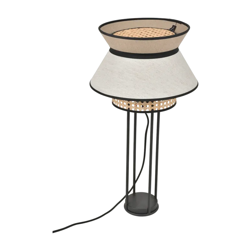 Lampe à poser en métal et lin nude 56 x 30 cm Singapour - Market set - The Cool Republic