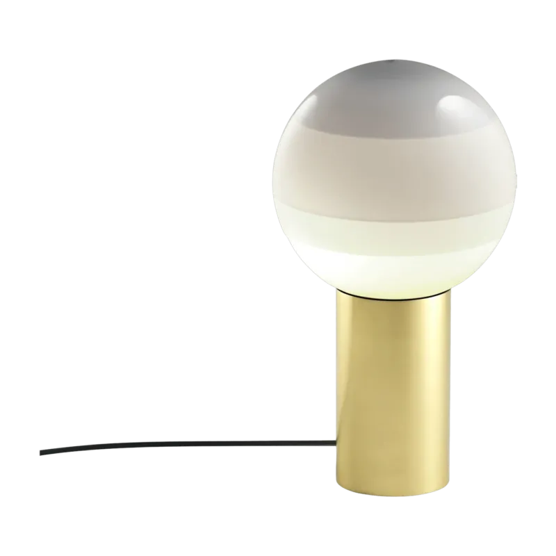 Lampe blanche pied laiton 36 cm Dipping Light - Marset - The Cool Republic