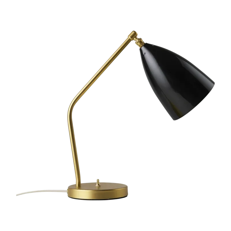 Lampe de bureau en laiton et acier noir brillant Gräshoppa - Gubi - The Cool Republic