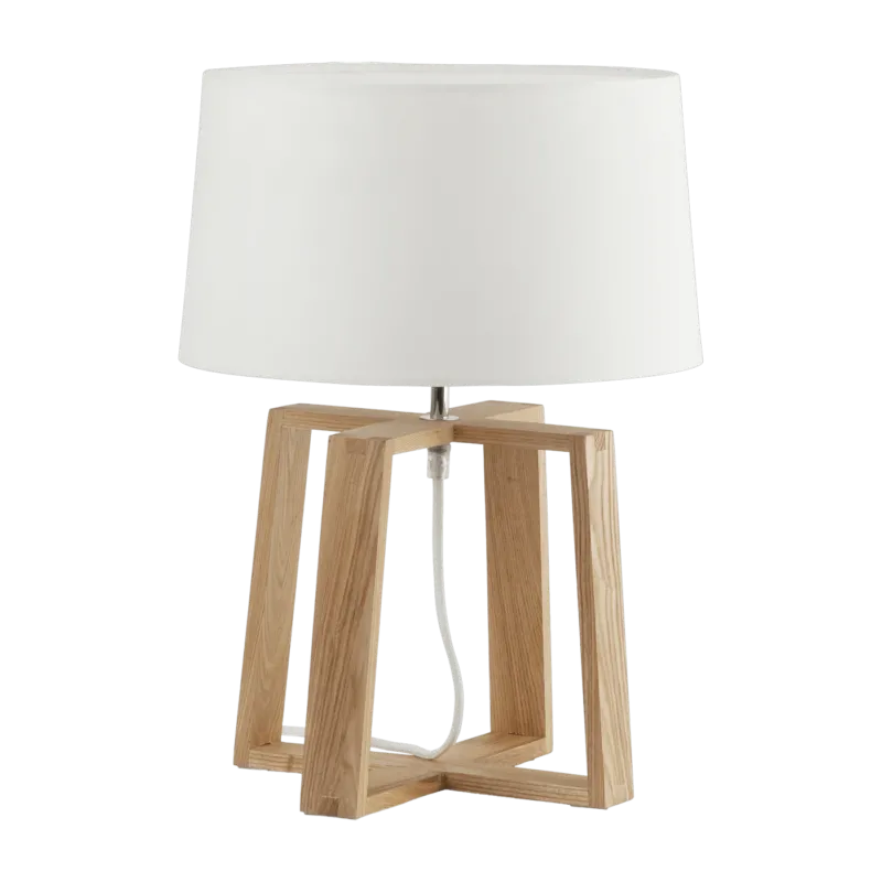 Lampe de table en bois blanc 44 x 32 cm Bliss - Faro Barcelona - The Cool Republic