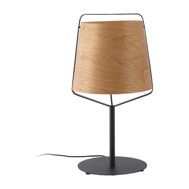 Lampe de table en bois et métal noir 27 x 71 cm Stood - Faro Barcelona - The Cool Republic