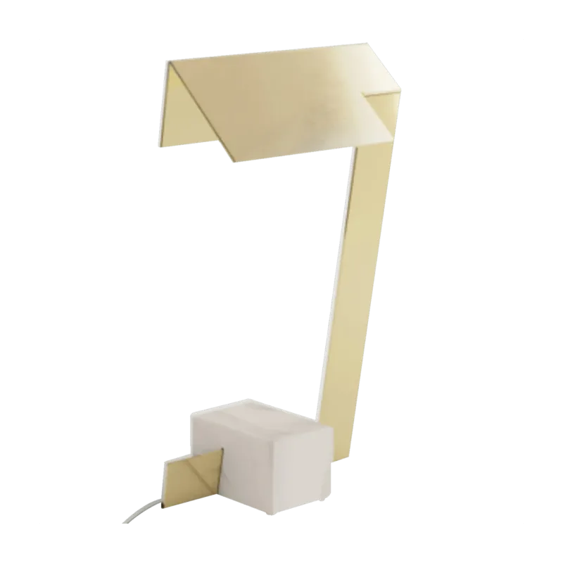 Lampe de table en laiton et marbre 46 cm Clark - Lambert & Fils - The Cool Republic