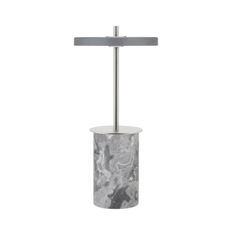 Lampe de table en marbre gris et acier 12x25,5cm Asteria move mini - Umage - The Cool Republic