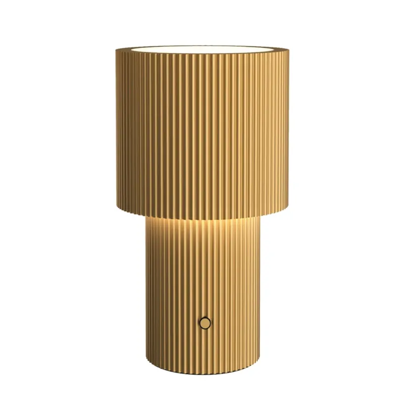Lampe de table portable en aluminium doré 12,2x22,1cm Iluma - Herstal - The Cool Republic