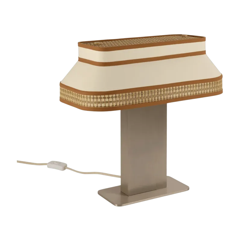 Lampe en coton et papier beige crème Square - Market Set - The Cool Republic