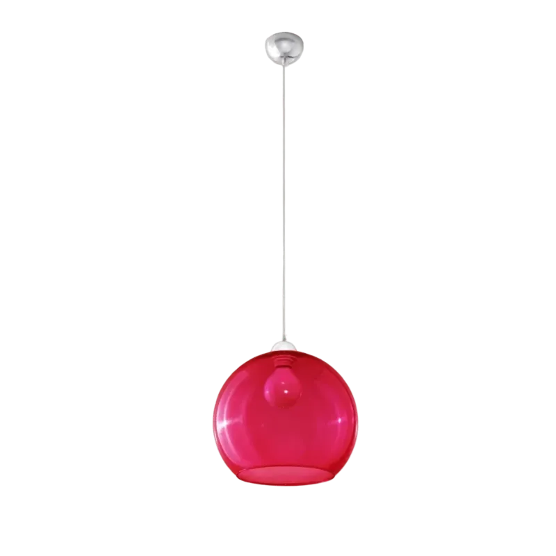 Lampe pendante en acier rouge 30x120cm Ball - Sollux - The Cool Republic