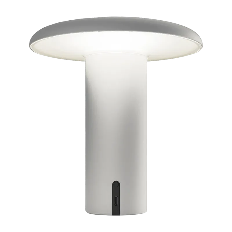 Lampe portable en aluminium anodisé blanc 19 cm Takku - Artemide - The Cool Republic