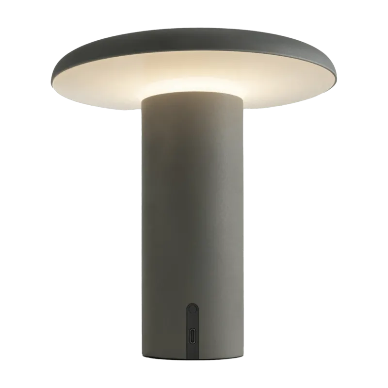 Lampe portable en aluminium anodisé gris 19 cm Takku - Artemide - The Cool Republic