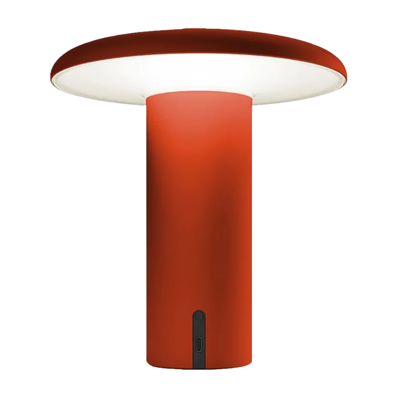 Lampe portable en aluminium anodisé rouge 19 cm Takku - Artemide - The Cool Republic
