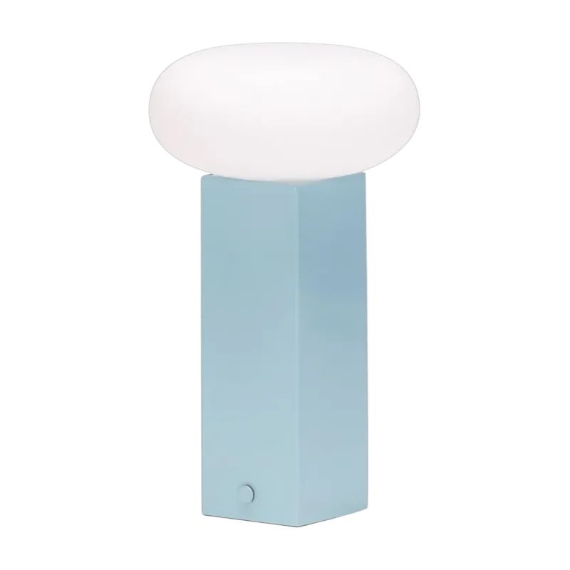 Lampe portable en nickel brossé bleu Low - Hübsch - The Cool Republic