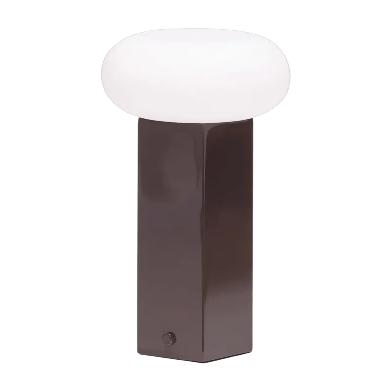 Lampe portable en nickel brossé marron Low - Hübsch - The Cool Republic