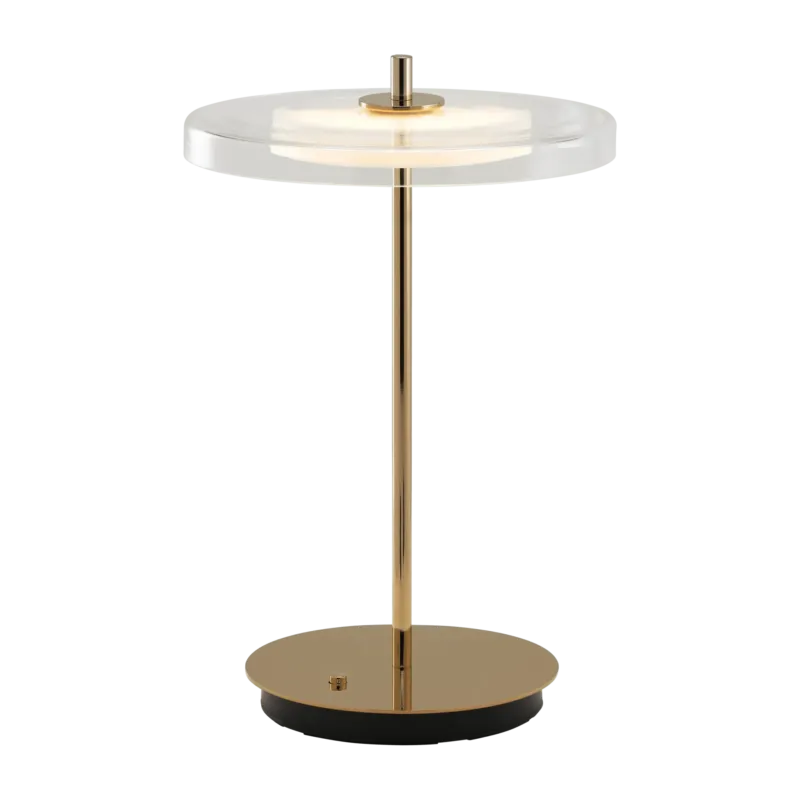 Lampe portable en verre et laiton poli 7,9x12cm Asteria - Umage - The Cool Republic