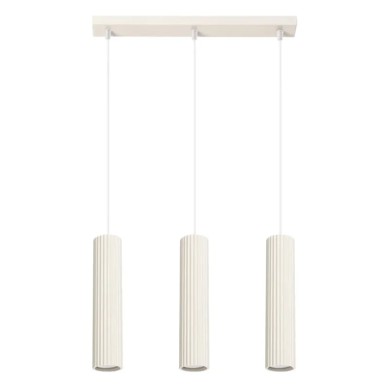 Lampe suspendue en aluminium beige 45x6,5x98cm Karbon 3l - Sollux - The Cool Republic