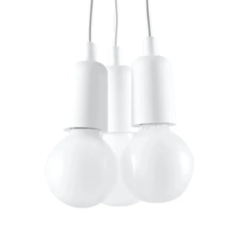Lampe suspendue en pvc blanc 15x90cm Diego 3 - Sollux - The Cool Republic