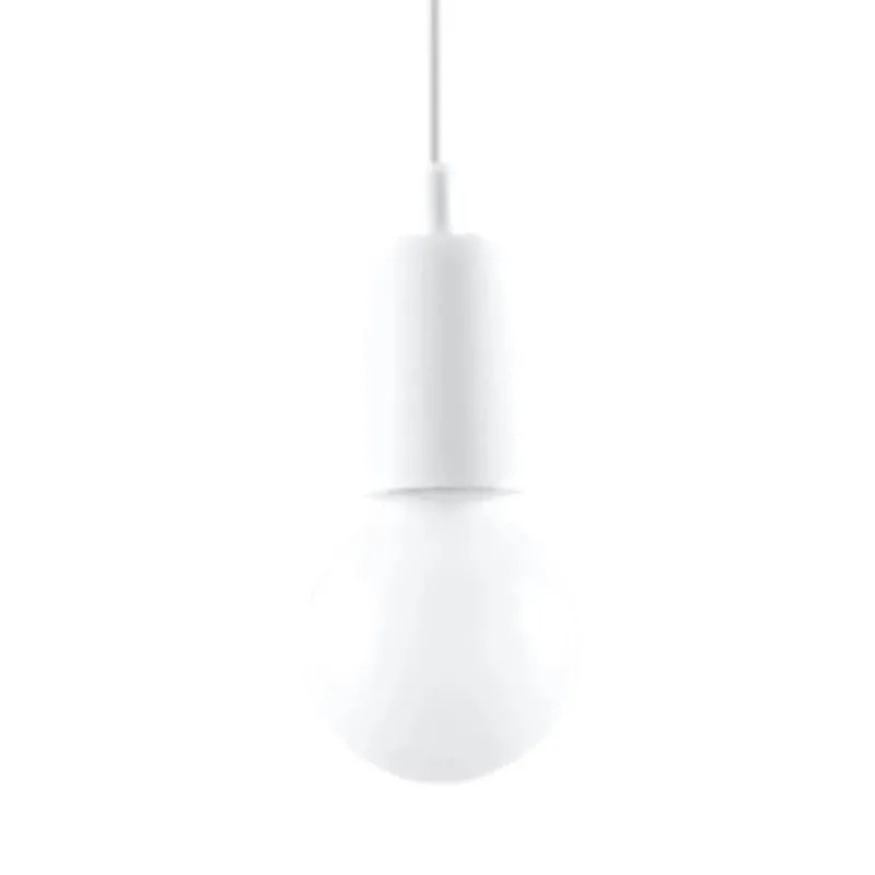 Lampe suspendue en pvc blanc 9x90cm Diego 1 - Sollux - The Cool Republic