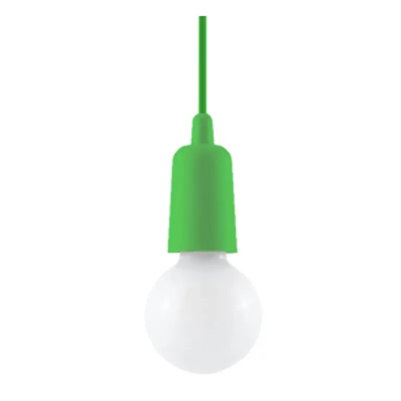 Lampe suspendue en pvc vert 9x90cm Diego 1 - Sollux - The Cool Republic